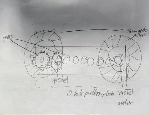Pencil drawing of the launcher