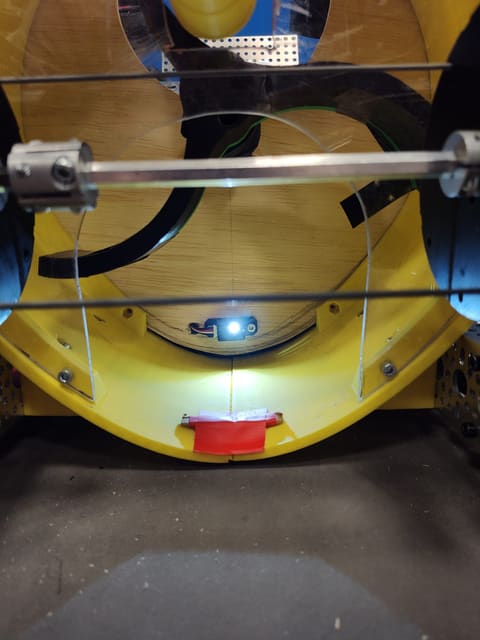 Looking inside the yellow drum